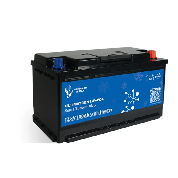 Ultimatron france Ultimatron Batterie Lithium Sous Siege de 12.8V 100Ah LiFePO4 SmaHrt BMS Avec Bluetooth Chauffage ULS 12 100H 6 1 energy2store