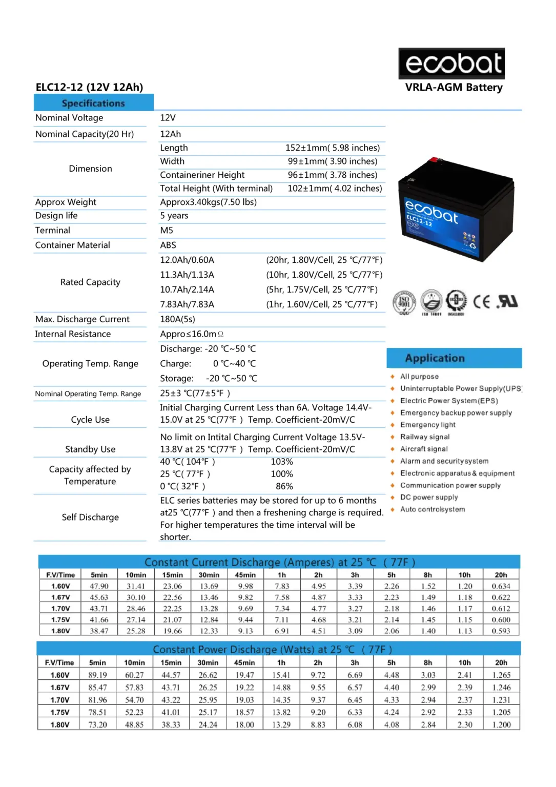 Ecobat ECL12-12